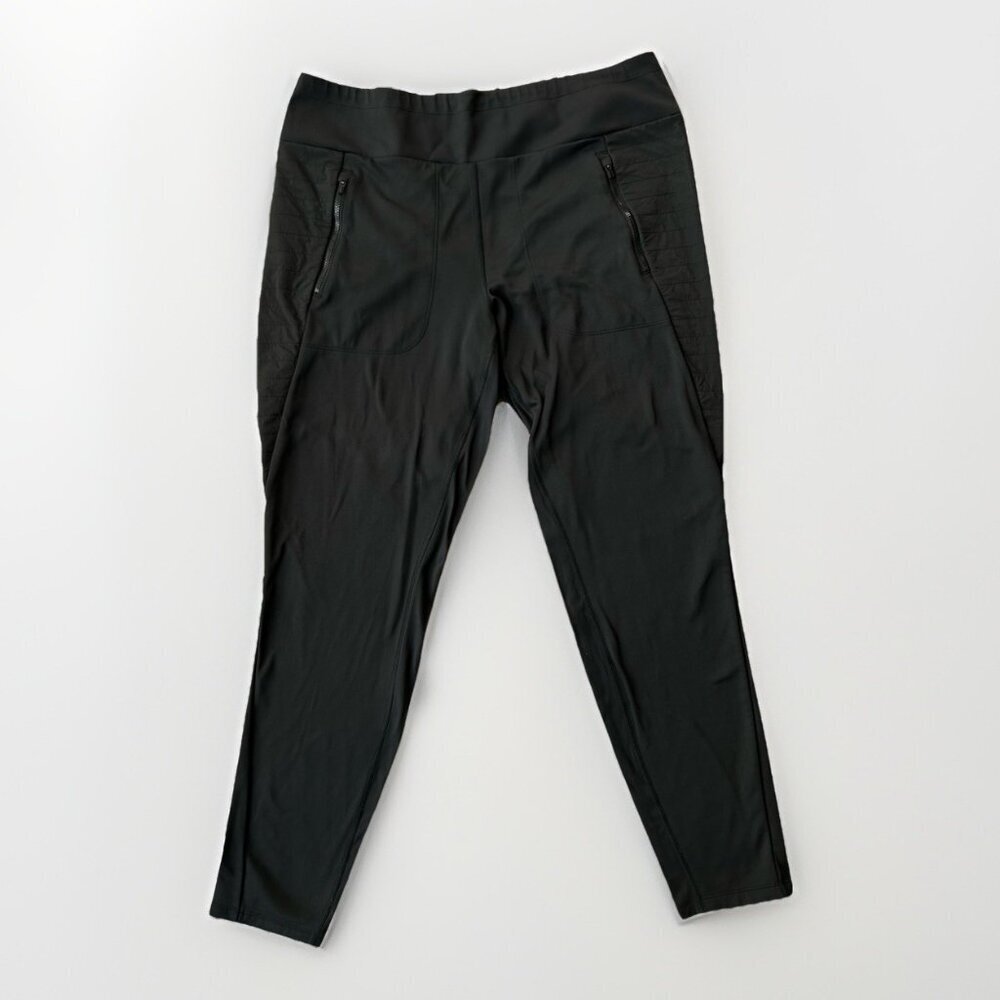 Athleta Peak Hybrid Fleece Tight Legging Black Athleisure Gym Activewear Size XL - Picture 2 of 8